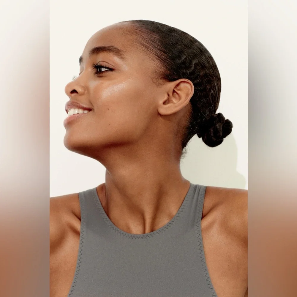 NWT Zara Polyamide Halter Bodysuit in Dark Grey Size L - Picture 5 of 15